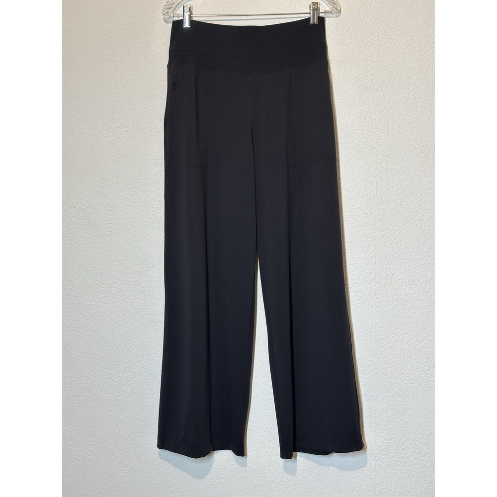 Athleta Brooklyn Heights Pants Black Wide Leg Size Large 32 X 30 Casual Travel